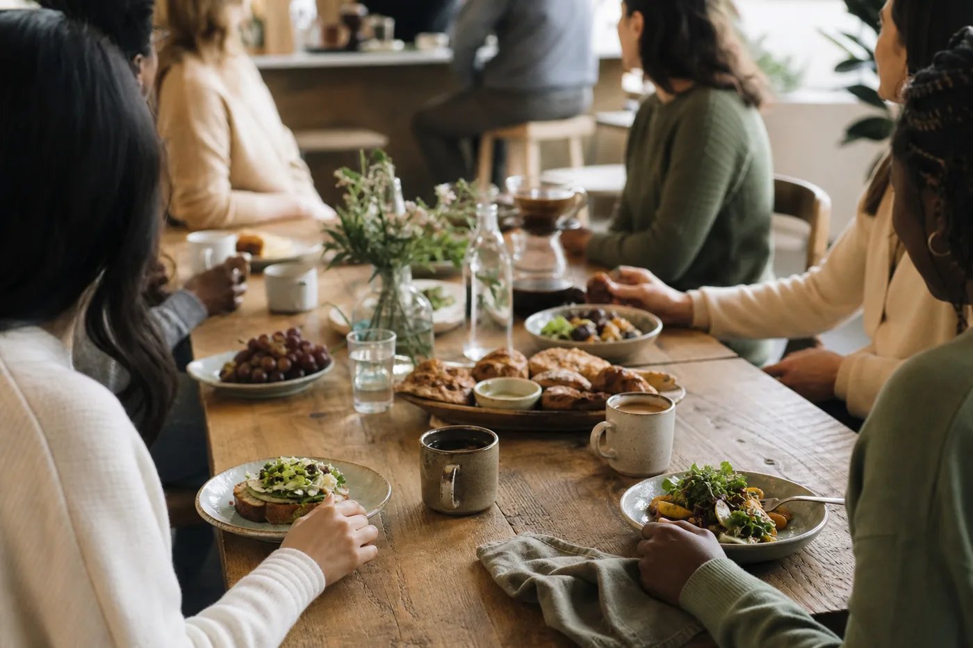 Shared table set for community dining