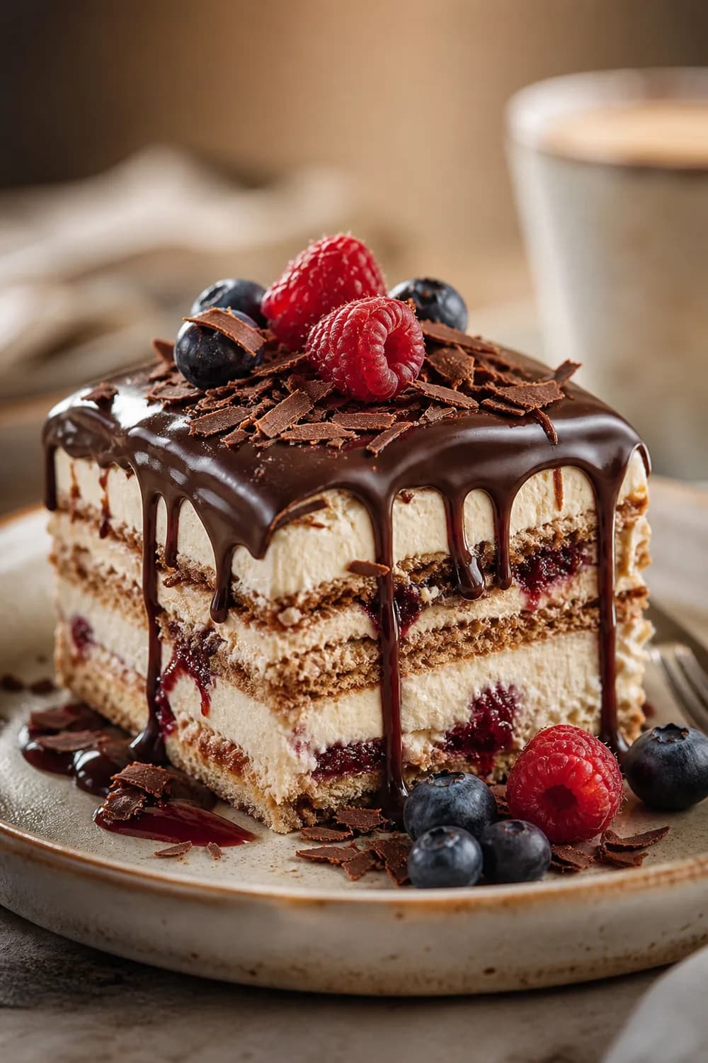Layered dessert detail